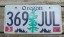  Oregon Tree and Mountains License Plate 2019