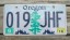  Oregon Tree and Mountains License Plate 2018