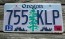  Oregon Tree and Mountains License Plate 2019