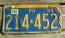 Pennsylvania Penna Keystone License Plate 1962
