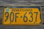 Pennsylvania State Shaped License Plate 1969
