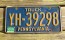 Pennsylvania Yellow Blue License Plate 2001