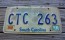 South Carolina State Outline License Plate 1985