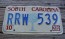 South Carolina Palm Tree License Plate 1990