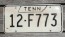 Tennessee Black White License Plate 1970's