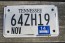 Tennessee Motorcycle License Plate 2014