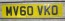 United Kingdom License Plate MV 60 VKO Great Brittan