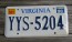 Virginia White Blue License Plate 1998