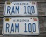 Virginia Blue Border License Plate Pair 1978