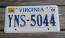 Virginia White Blue License Plate 2001