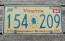 Virginia Independence Bicentennial License Plate Washington Head 1984