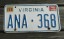 Virginia Blue Border License Plate 1976