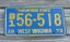 West Virginia Mountain State License Plate 1973 B1 56518